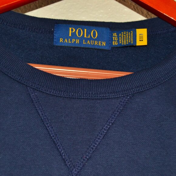 POLO RALPH LAUREN BLUE WITH GOLD CREST LOGO CREWNECK SWEATSHIRT-NEW WT TAG- $99. - Picture 9 of 12